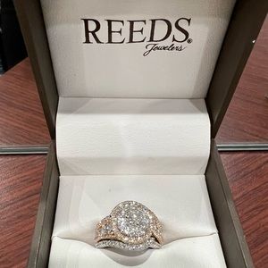 2 Carat Genuine Diamond Ring in 14K White and Rose Gold